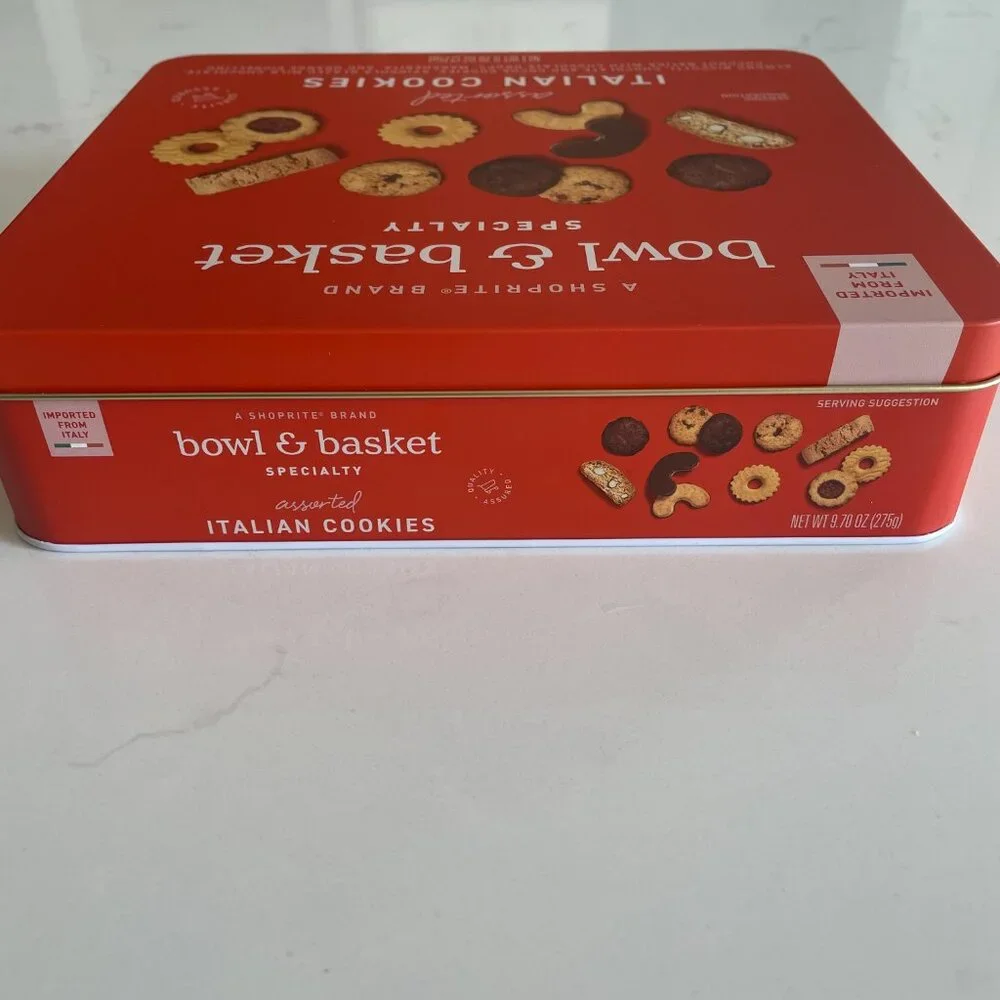 Empty Large Italian Cookie Candy Tin Rectangular Shape